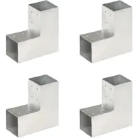 vidaXL Pfostenverbinder L-Form 81 x 81 mm Silber/Metall