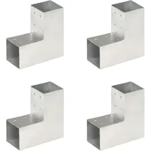 vidaXL Pfostenverbinder L-Form 81 x 81 mm Silber/Metall