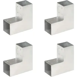 vidaXL Pfostenverbinder L-Form 81 x 81 mm Silber/Metall