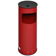 Proregal Klassischer runder Kombiascher HxBxT 61 x 25 x 25 cm Verzinkter Stahl Rot