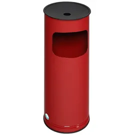 Proregal Klassischer runder Kombiascher HxBxT 61 x 25 x 25 cm Verzinkter Stahl Rot