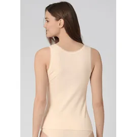 SLOGGI Unterhemd "GO", Damen, Gr. XL, 2, N-Gr, beige (fresh powder), Single Jersey, Obermaterial: 96% Baumwolle, 4% Elasthan, tiefer Rundhals, Unterhemden Unterhemd, zarte Spitzendetails, tiefer Rundhals-Ausschnitt, breite Träger, weich