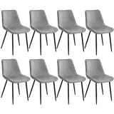 Tectake Esszimmerstuhl Monroe gepolstert grau 8er Set