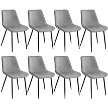 Tectake Esszimmerstuhl Monroe gepolstert grau 8er Set