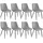 Tectake Esszimmerstuhl Monroe gepolstert grau 8er Set