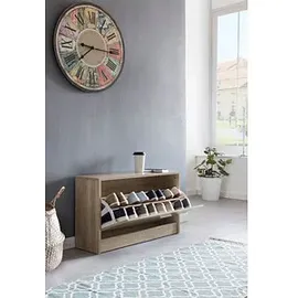 Wohnling Schuhschrank SPLIT Modern 80 x 47 x 24 cm grau / grau