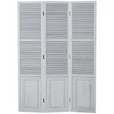 Homestyle4u Paravent Weiß, Grau 120x170 | Gr.: onesize