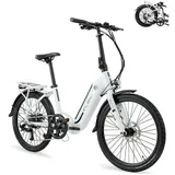 Elektro-Tourenrad Swan 24" Weiß | Reichweite 70km - 10.4Ah Akku - Weiß