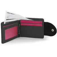 AfitLulu Portmonee Herren Slim Geldbörse Herren mit ID Fenster und Money Clip, Geldbeutel Herren Klein PU-Leder Portemonnaie Herren Ultradünn Brieftasche Herren mit Multikartenfach (Schwarz)