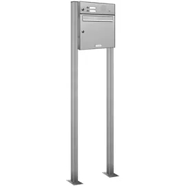 AL Briefkastensysteme Premium Edelstahl Standbriefkasten Silber