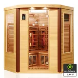 Dewello® Infrarotkabine Infrarotsauna TORONTO 152cm x 152cm inkl. 6 Vollspektrumstrahler, 3 Karbonstrahler, Farblicht