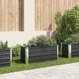 vidaXL Garten-Hochbeet verzinkter Stahl rechteckig 100 x 40 x 45 cm Anthrazit