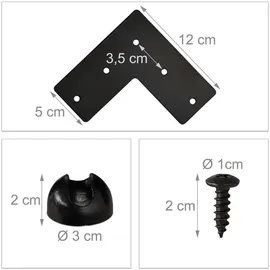 Relaxdays Möbelfüße schwarz 12,0 x 12,0 x 30,0 cm