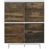 OTTO home Morgan Midischrank Hochkommode 100 x 120 x 35 cm Braun/Weiß