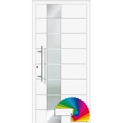 Flügelüberdeckende Aluminium Haustür "DEBBIE" 75 mm Wunsch RAL-Farbe Wunsch-RAL-Farbe innen öffnend DIN rechts