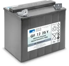 Batterie 12 V / 25 Ah, wartungsfrei.