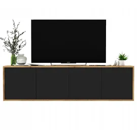 meble lindner Apollo2 TV-Schrank 150 cm Schwarz Matt