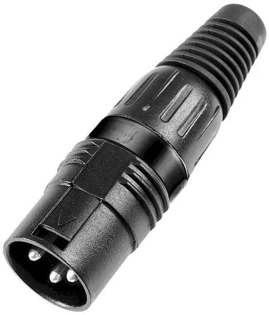 HICON XLR, 3-pol , Metall-, Löttechnik-Kabelstecker, versilberte(r) Kontakt(e), gerade, schwarz