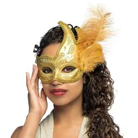 Boland Venezianische Augenmaske, Accessoire, Kostüm, Karneval, Mottoparty, Halloween, Maskenball, Gold