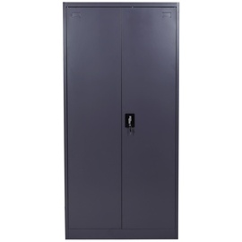 Mendler Aktenschrank HWC-H17, Stahlschrank Büroschrank Schrank, 2 Türen abschließbar Metall ~ 185x90x40cm dunkelgrau