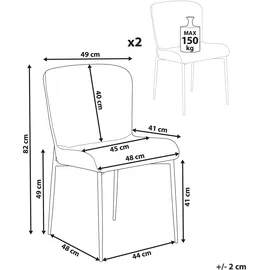 Beliani Esszimmerstuhl 2er Set Orange
