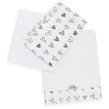 TI TIN Juego de sábanas CORAZONES para cuna de 70 x 140cm. 100% Algodón