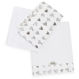 TI TIN Juego de sábanas CORAZONES para cuna de 70 x 140cm. 100% Algodón