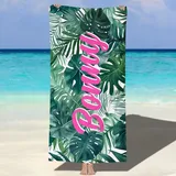 MJARTORIA Personalisiert Strandtuch Microfaser Badetuch mit Namen Kinder Damen, Beach Towel Handtuch Badetuch Stranddecke Schnelltrocknend für Reise Schwimmen Sauna Yoga Fitness 90x180cm Mikrofaser