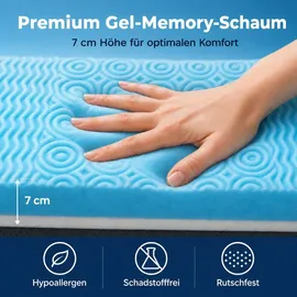 Komfortec 5-Zonen Gel Matratzentopper 140 x 200 cm weiß