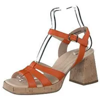 Paul Green Leder-Sandaletten in Orange 38,5