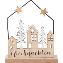 Trendline Dekoaufsteller Haus Weihnachten Holz 15 x 13 cm