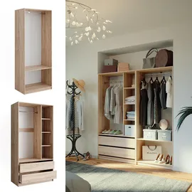 Vicco Kleiderschrank Elmo 80 x 200 x 0 cm Braun
