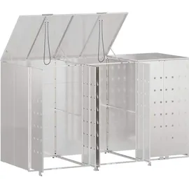 vidaXL Wagenmüllbehälter 204 x 77,5 x 115,5 cm silber