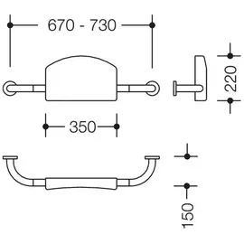 Hewi Serie 801 51.910 Rückenstütze anthrazitgrau