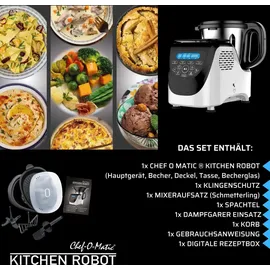 Maxi-Matic Best Direct® Küchenmaschine mit Kochfunktion - Mixer - Dampfgarer Chef O Matic Kitchen Robot