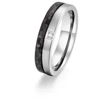 Adam & Eve Trauring Carbon/Titan - Eheringe, Partnerringe "AEC53W" mit Zirkonia grau 58