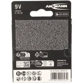 Ansmann Rauchmelder Batterie Extreme Lithium 9V Block