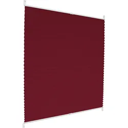 ECD Germany Plissee Jalousie Faltrollo Plisseerollo Klemmfix ohne Bohren 100x200 cm Bordeaux