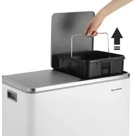 Songmics Mülltrenner 2 x 30,0 l weiß