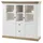 Lomadox Highboard 148 x 139 x 44 cm Pinie weiß / Wotan Eiche Nb.