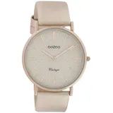 Oozoo Damen Armbanduhr Vintage Series Analog Leder beige rosa UOC20165 - beige