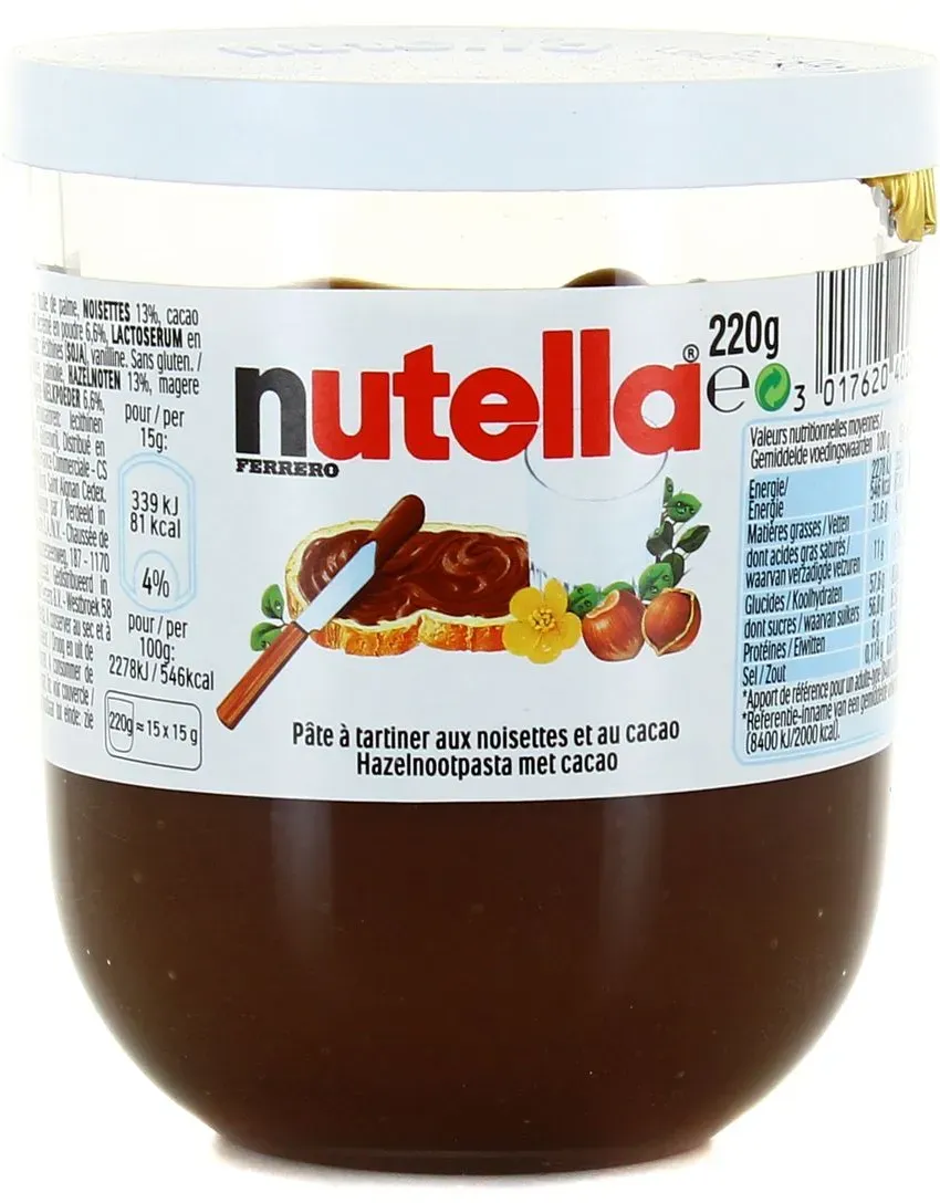 Ferrero Nutella Schokoladenaufstrich 220g – Cremiger Genuss aus Frankreich