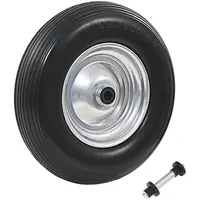 vidaXL Gartengeräte-Ersatzrad mit Voll-PU-Achse 4,00-8 390 mm