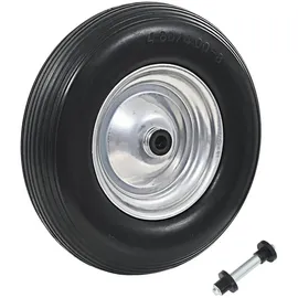 vidaXL Gartengeräte-Ersatzrad mit Voll-PU-Achse 4,00-8 390 mm