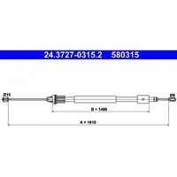 ATE Handbremsseil Hinten Rechts 24.3727-0315.2 für Peugeot Partner