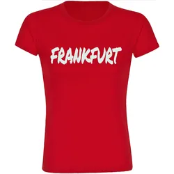 multifanshop Damen T-Shirt - Frankfurt - Textmarker - Druck weiß - Frauen