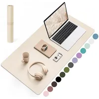 YSAGi Schreibtischunterlage Schreibtischunterlage Mauspad Leder Rutschfeste Wildleder Beige beige