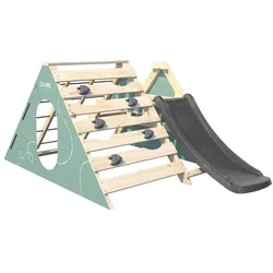 Spielplatz aus Holz, Babyspielplatz für bis zu 2 Kleinkinder, mit Rutsche und Tipi, 127x208x91cm