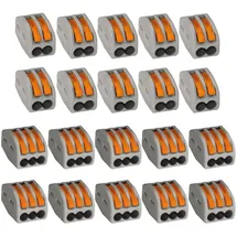 vasalat WAGO 222 2, 3, 5 adrig 4mm2 Verbindungsklemmen, grau/orange