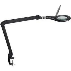 LED-Lupenleuchte Glaslinse 127mm (5 Zoll) Tischklemme schwarz